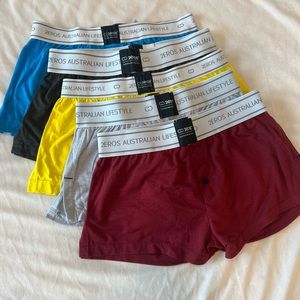 2 EROS bundle of 5 men’s knit boxer shorts/lounge shorts, assorted colors, SMALL